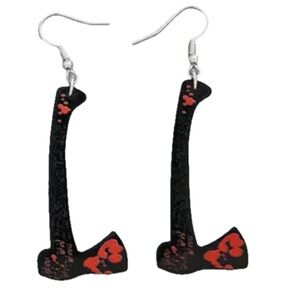 Earrings, Bloody Axe #6, NIP, Horror, Perfect Horror Movie Night Accessory
